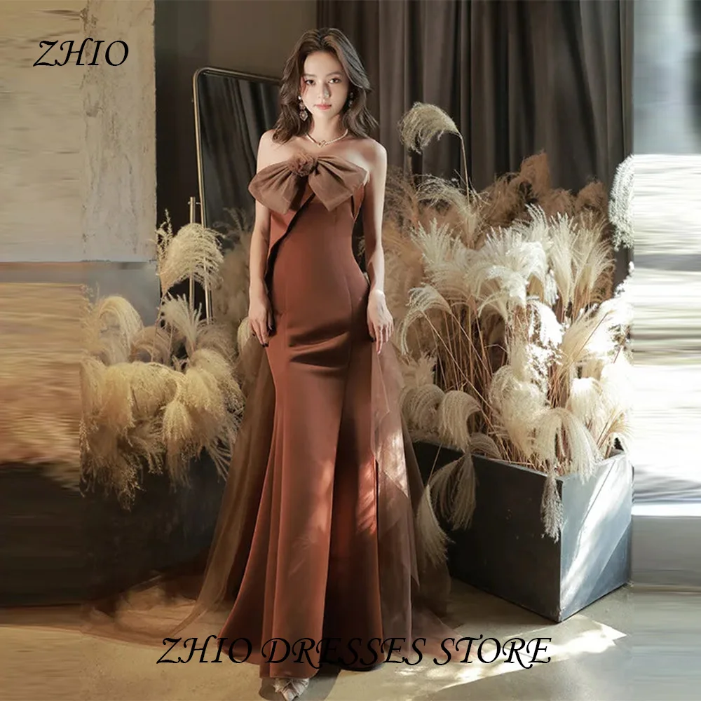 ZHIO Strapless Satin Dress Fishtail Lightweight Luxury Chest Bow Decoration Special Event Evening Dress Customized
ZHIO Strapless Satin Dress Fishtail Lightweight Luxury Chest Bow Decoration Special Event Evening Dress Customized