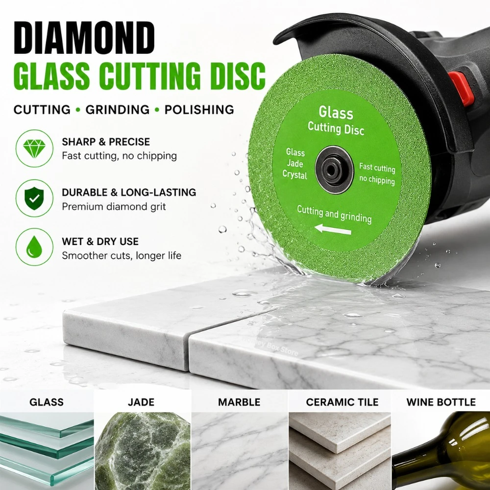 1/3Pcs Diamond Glass Saw Blade 100mm Wear Resistant Disc for Ceramic Marble Jade Crystal Bottle Grinding Cutting Work
1/3Pcs Diamond Glass Saw Blade 100mm Wear Resistant Disc for Ceramic Marble Jade Crystal Bottle Grinding Cutting Work