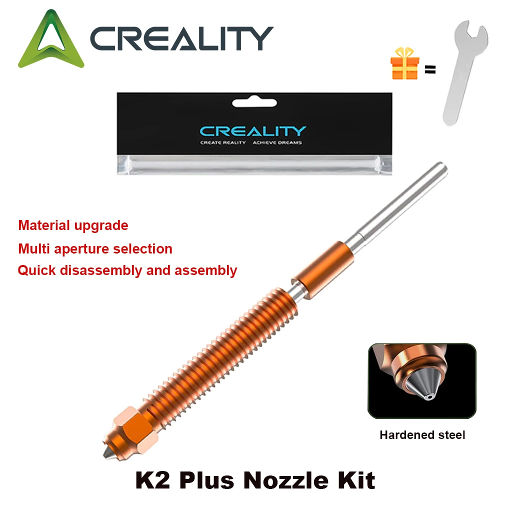Для Creality "Unicorn" K2P быстросменное сопло 0,2/0,4/0,6/0,8 мм, обновленное сопло из титанового сплава для 3D-принтера K2 Plus
Для Creality "Unicorn" K2P быстросменное сопло 0,2/0,4/0,6/0,8 мм, обновленное сопло из титанового сплава для 3D-принтера K2 Plus