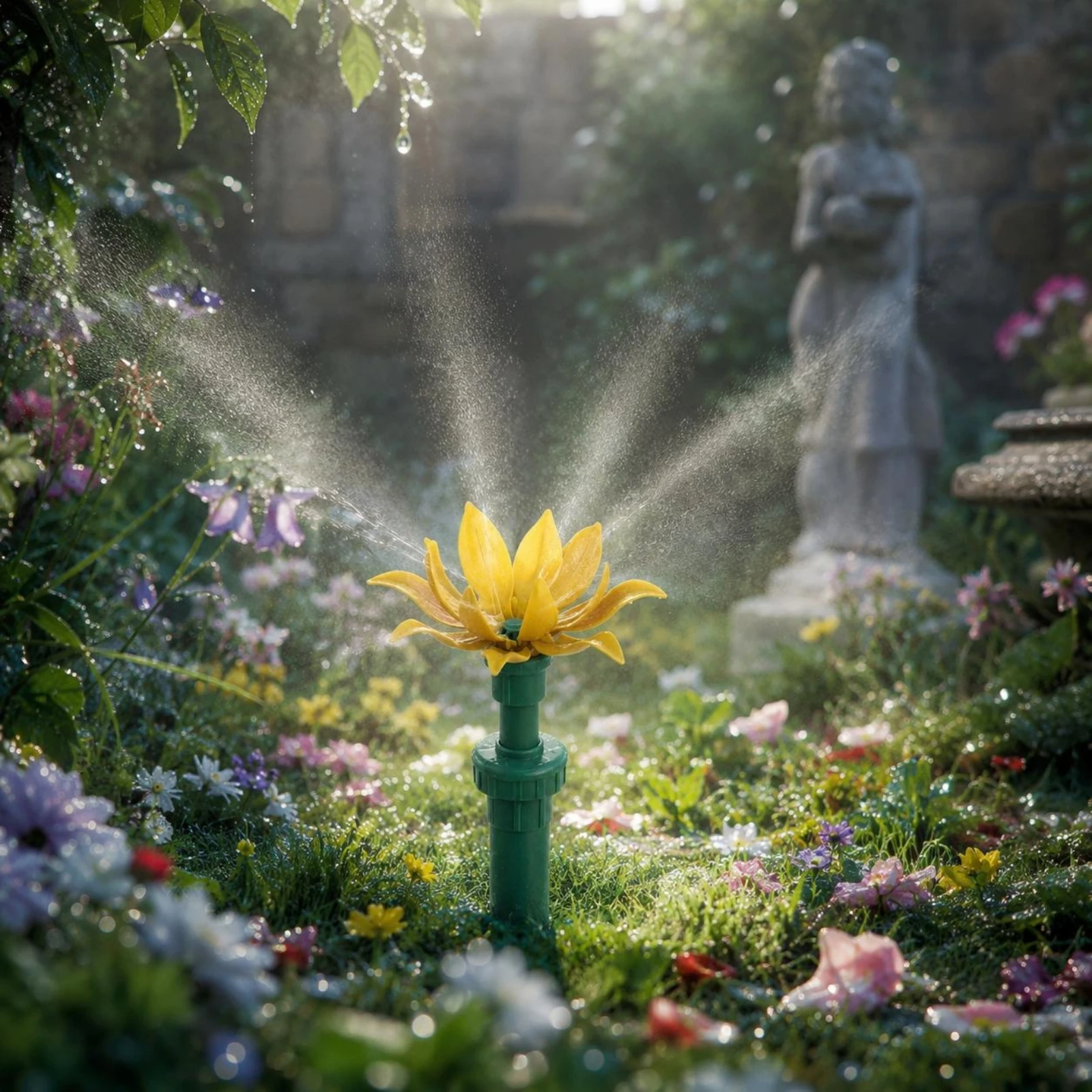 Flower-Shaped Sprinkler Green Stem Flower Sprinkler Yard Care Stable Spike Base Garden Gear Wide Coverage for Lawn Watering
Flower-Shaped Sprinkler Green Stem Flower Sprinkler Yard Care Stable Spike Base Garden Gear Wide Coverage for Lawn Watering