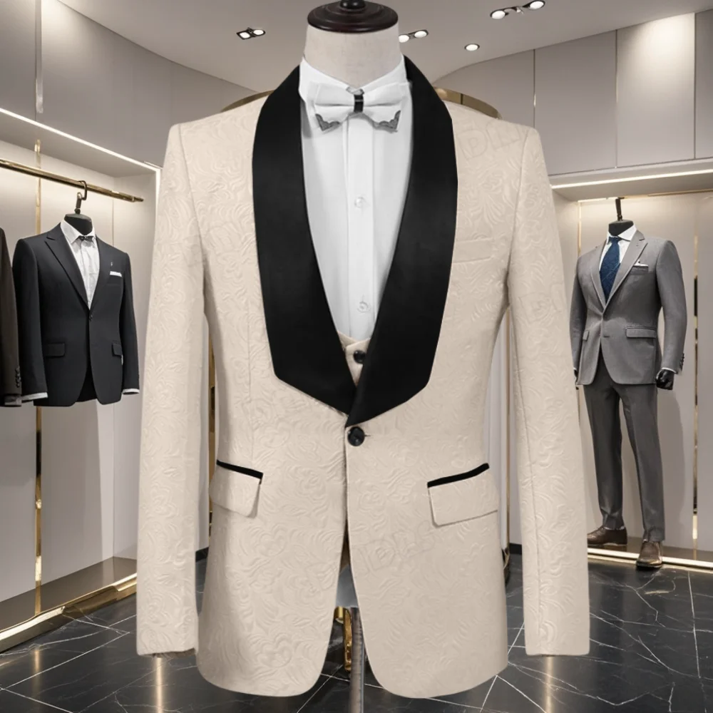 Wedding Suit for Groom, 2-Piece Including Jacket and Vest, Fashionable One Button Men's Suit Blazer Vest Set, XS-6XL Customized
Wedding Suit for Groom, 2-Piece Including Jacket and Vest, Fashionable One Button Men's Suit Blazer Vest Set, XS-6XL Customized