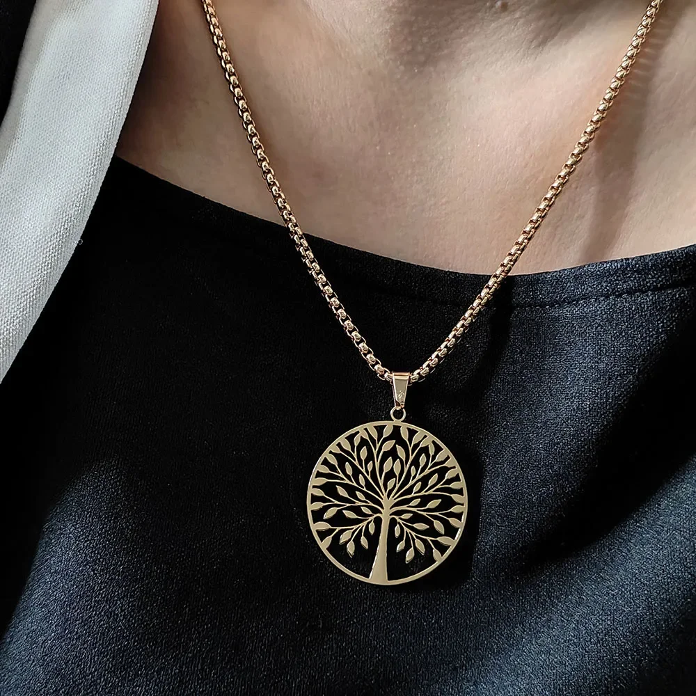 Fashion Tree of Life Round Necklace for Women Men Stainless Steel Gold Color Chain Necklaces Jewelry Arbre De Vie
Fashion Tree of Life Round Necklace for Women Men Stainless Steel Gold Color Chain Necklaces Jewelry Arbre De Vie