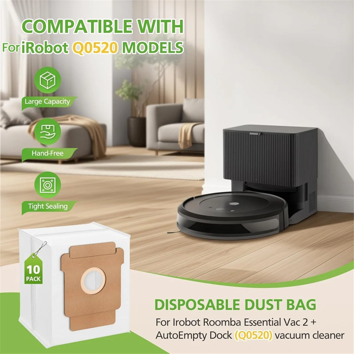Мешки для пыли ABXHH для IRobot Roomba Essential Vac 2 Q0520, запасные части для робота-пылесоса, нетканый мешок для мусора, 12 шт.
Мешки для пыли ABXHH для IRobot Roomba Essential Vac 2 Q0520, запасные части для робота-пылесоса, нетканый мешок для мусора, 12 шт.