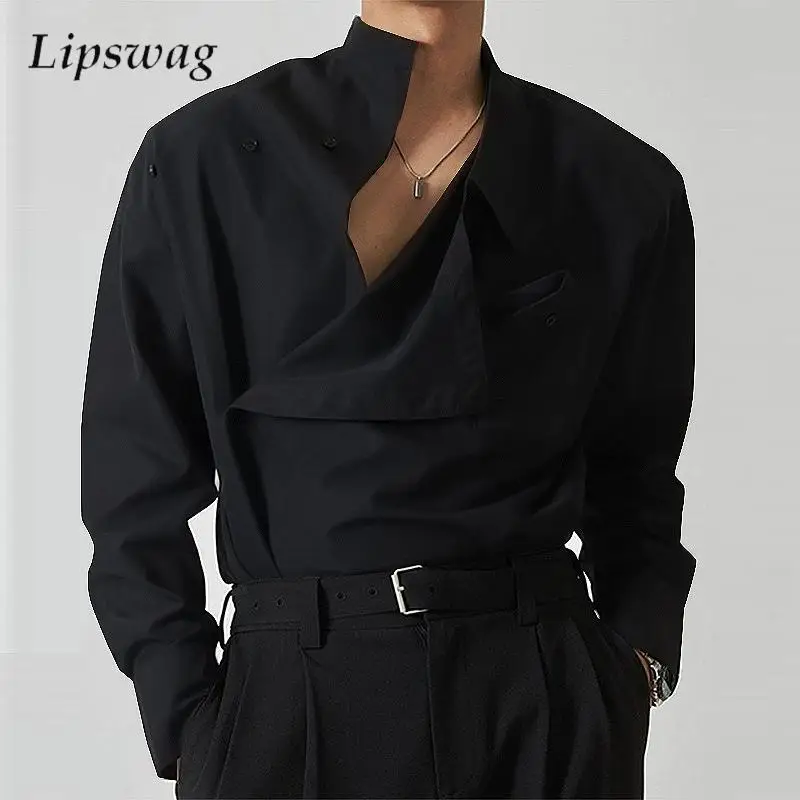 Рубашка мужская с отложным воротником, элегантная Асимметричная блуза с длинным рукавом, на пуговицах, однотонная Повседневная Свободная рубашка, осень 2024
Рубашка мужская с отложным воротником, элегантная Асимметричная блуза с длинным рукавом, на пуговицах, однотонная Повседневная Свободная рубашка, осень 2024