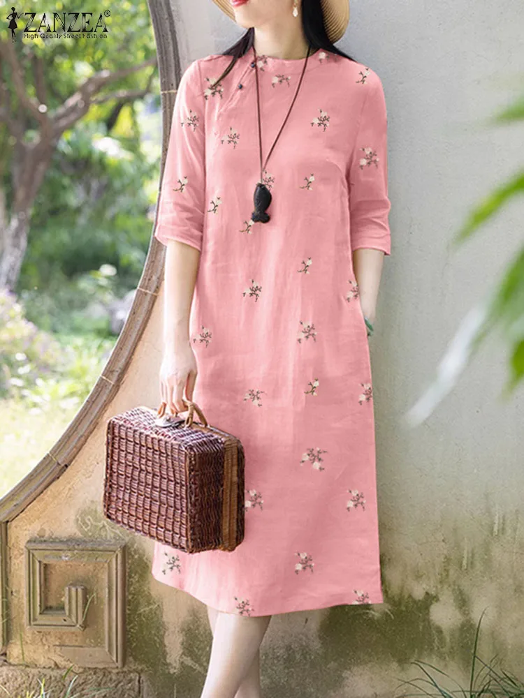 ZANZEA Spring Women Bohemian Holiday Party Midi Sundress Vintage 3/4 Sleeve Embroidery Floral Dress Robe Femme Casual Vestido
ZANZEA Spring Women Bohemian Holiday Party Midi Sundress Vintage 3/4 Sleeve Embroidery Floral Dress Robe Femme Casual Vestido