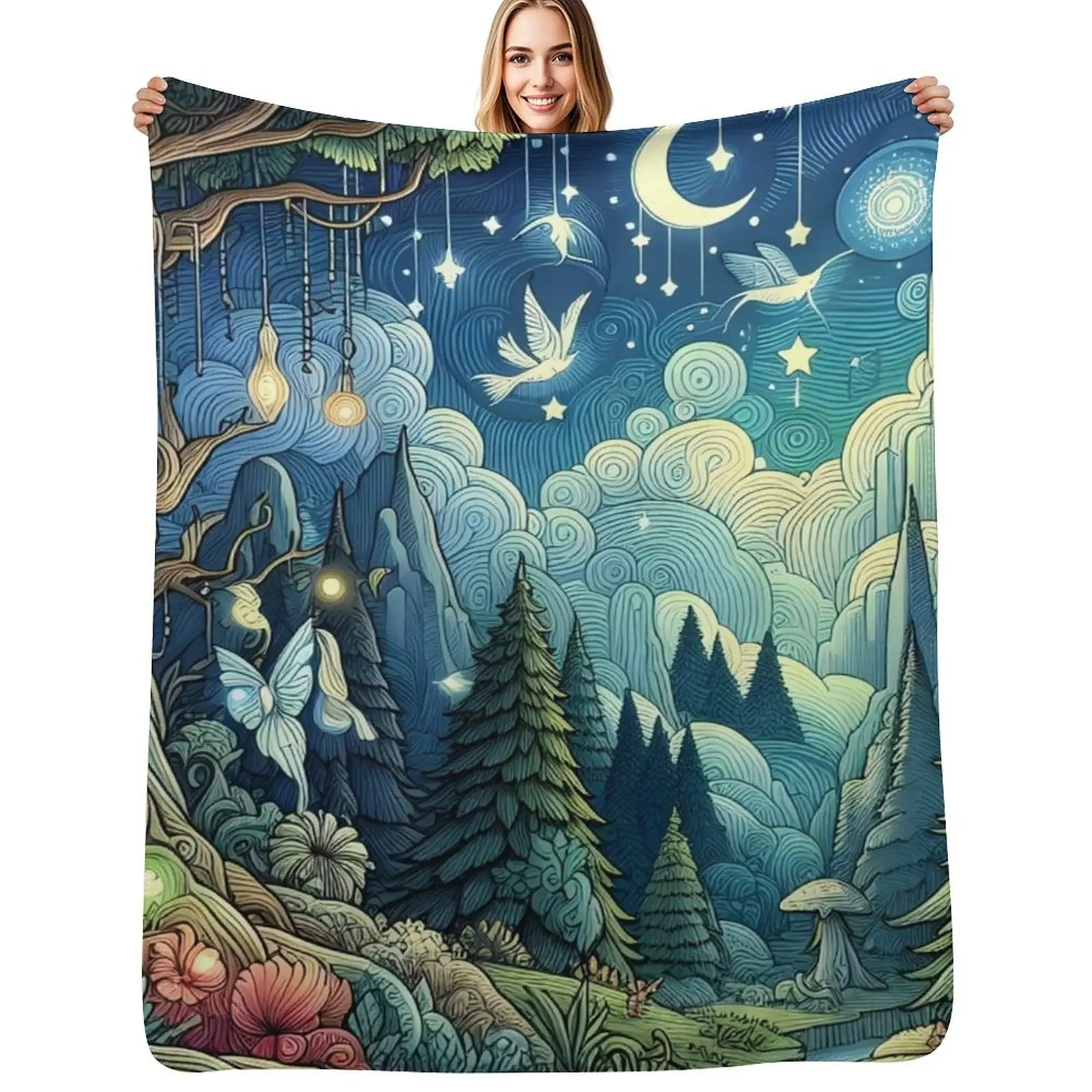 Twilight Fantasy Forest Throw Blanket All Weather Soft Throw Blanket for Sofa
Twilight Fantasy Forest Throw Blanket All Weather Soft Throw Blanket for Sofa