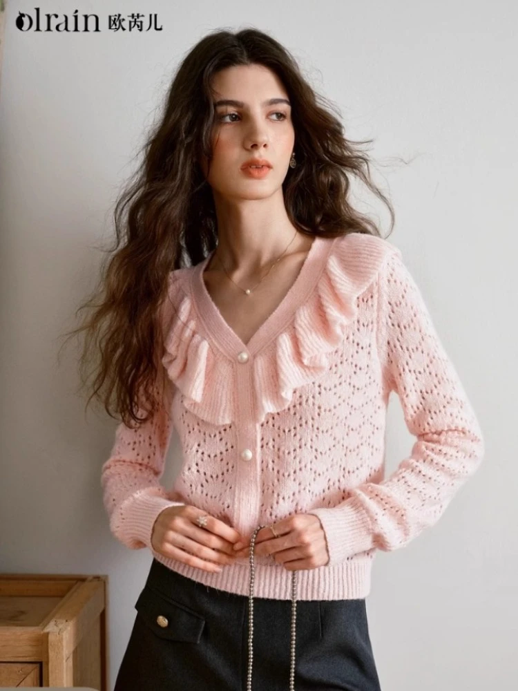 OLrain Cardigan Woman French Lace V-neck Ruffle Edge Sweater 2025 Autumn New Pullover Lazy Top O57QZ000292
OLrain Cardigan Woman French Lace V-neck Ruffle Edge Sweater 2025 Autumn New Pullover Lazy Top O57QZ000292