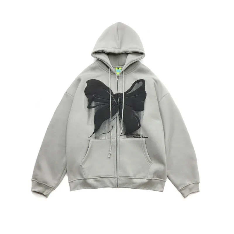 Hip hop Zip Up Hoodie Jacket streetwear Hoodie bow print zipper fleece jacket men Harajuku autumn winter
Hip hop Zip Up Hoodie Jacket streetwear Hoodie bow print zipper fleece jacket men Harajuku autumn winter