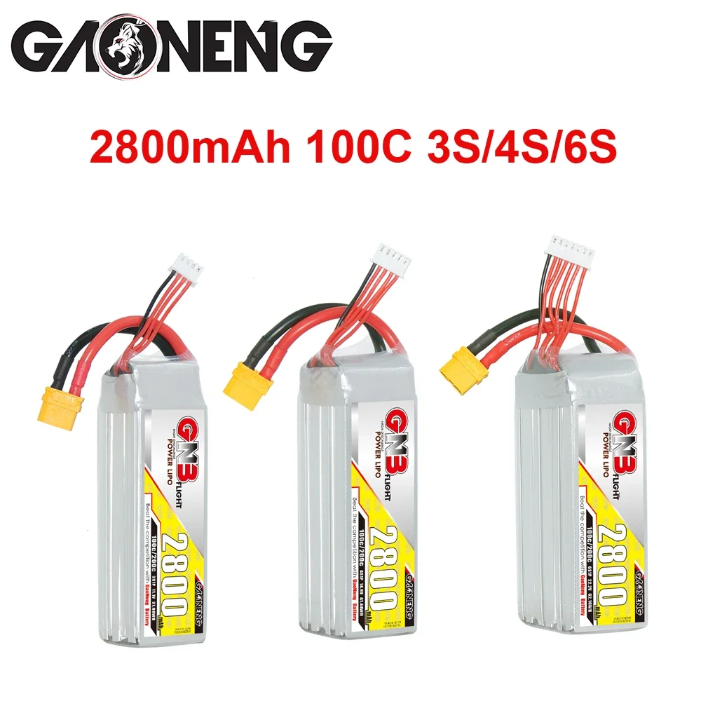 GNB 100C/200C 3S/4S/6S 2800mAh 11.1V/14.8V/22.2V Lipo Battery With XT60 Connector For FPV Drone RC Car Helicopter Quadcopter
GNB 100C/200C 3S/4S/6S 2800mAh 11.1V/14.8V/22.2V Lipo Battery With XT60 Connector For FPV Drone RC Car Helicopter Quadcopter