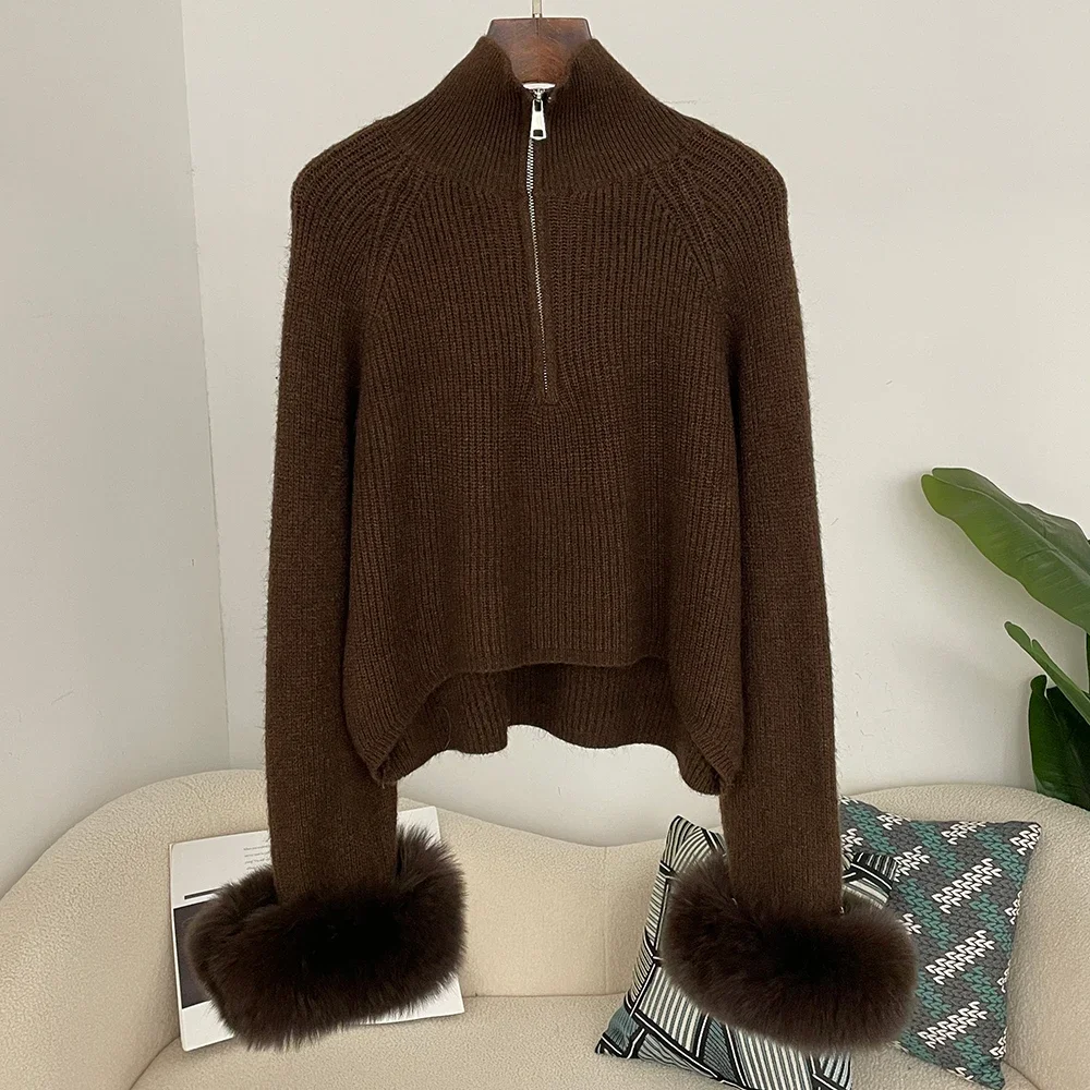 Coat Women Knitwear Spring Pullover Sweater Women Autumn Patchwork Real Fur Coat Zipper Underlay Loose Premium Sweater Female
Coat Women Knitwear Spring Pullover Sweater Women Autumn Patchwork Real Fur Coat Zipper Underlay Loose Premium Sweater Female