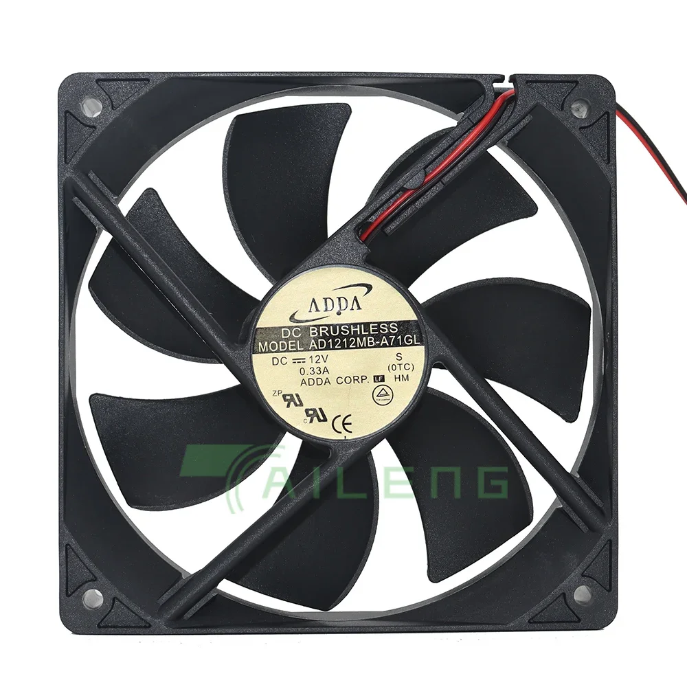 For ADDA AD1212MB-A71GL DC 12V 0.33A 3.69W 2050RPM 12cm 12025 120x120x25mm Double Ball Bearing Cooling Fan
For ADDA AD1212MB-A71GL DC 12V 0.33A 3.69W 2050RPM 12cm 12025 120x120x25mm Double Ball Bearing Cooling Fan
