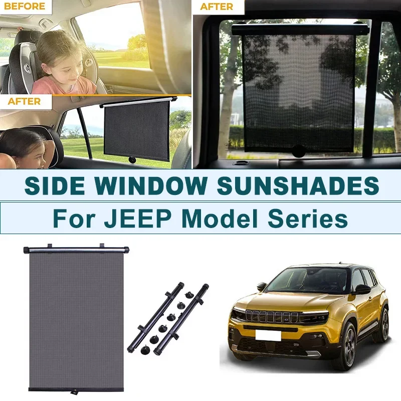 2Pcs UV Protection Retractable Car Side Window Sun Shade Roller Blinds For JEEP Wrangler GrandCherokee Compass Renegade Cherokee
2Pcs UV Protection Retractable Car Side Window Sun Shade Roller Blinds For JEEP Wrangler GrandCherokee Compass Renegade Cherokee