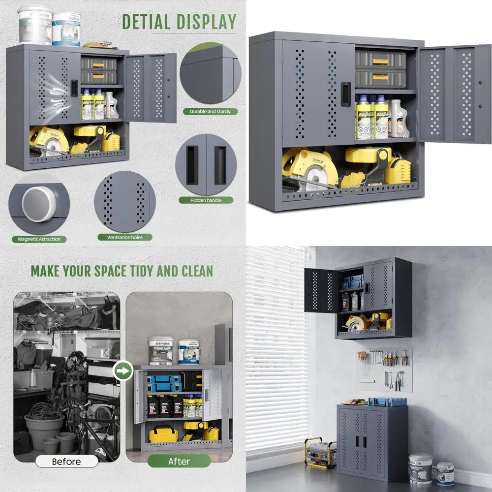 Heavy-Duty Steel Wall Cabinet with Adjustable Shelves for Garage, Warehouse, or Kitchen Storage
Heavy-Duty Steel Wall Cabinet with Adjustable Shelves for Garage, Warehouse, or Kitchen Storage