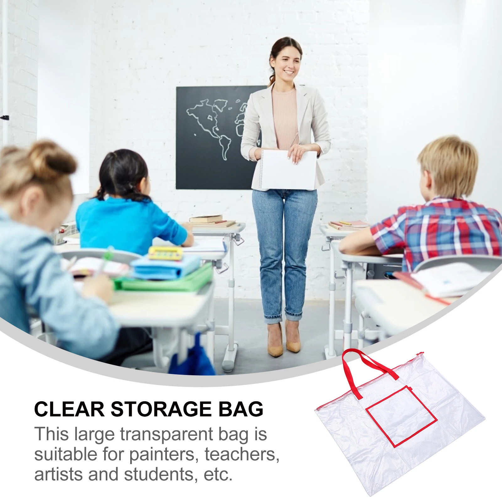 Clear PVC Art Portfolio Durable Zipper Straps Waterproof Transparent Poster Storage for Painters Students Teachers Large
Clear PVC Art Portfolio Durable Zipper Straps Waterproof Transparent Poster Storage for Painters Students Teachers Large
