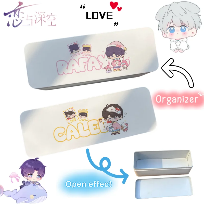 New Love and Deepspace Caleb Zayne Sylus Xavier Rafayel creative cartoon storage box secondary yuan game peripheral tinplate box
New Love and Deepspace Caleb Zayne Sylus Xavier Rafayel creative cartoon storage box secondary yuan game peripheral tinplate box