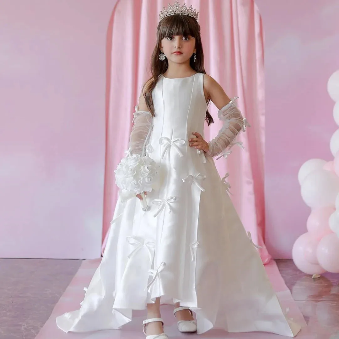 Customized Ivory Flower Girl Dresses For Wedding Satin With Bow Satin Luxury Princess First Holy Communion Birthday Party Gown
Customized Ivory Flower Girl Dresses For Wedding Satin With Bow Satin Luxury Princess First Holy Communion Birthday Party Gown