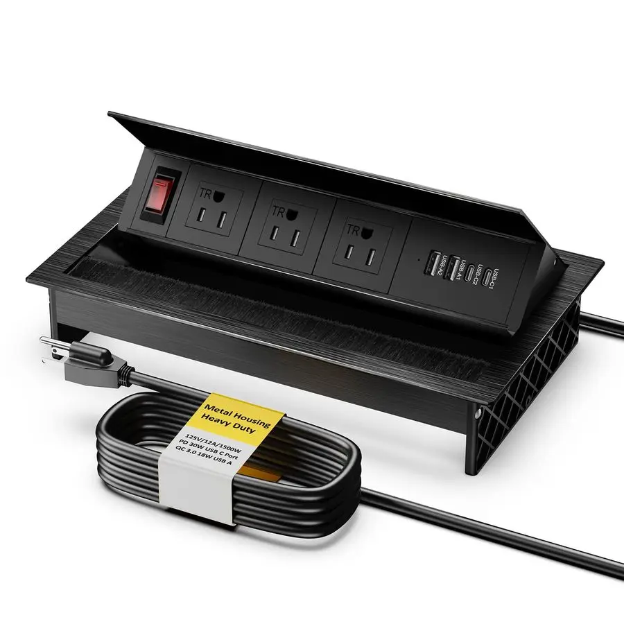 Настольный блок розеток Kungfuking с поворотным механизмом, USB-C 30 Вт, USB-A 18 Вт, 3 AC-розетки, прочный металлический корпус
Настольный блок розеток Kungfuking с поворотным механизмом, USB-C 30 Вт, USB-A 18 Вт, 3 AC-розетки, прочный металлический корпус