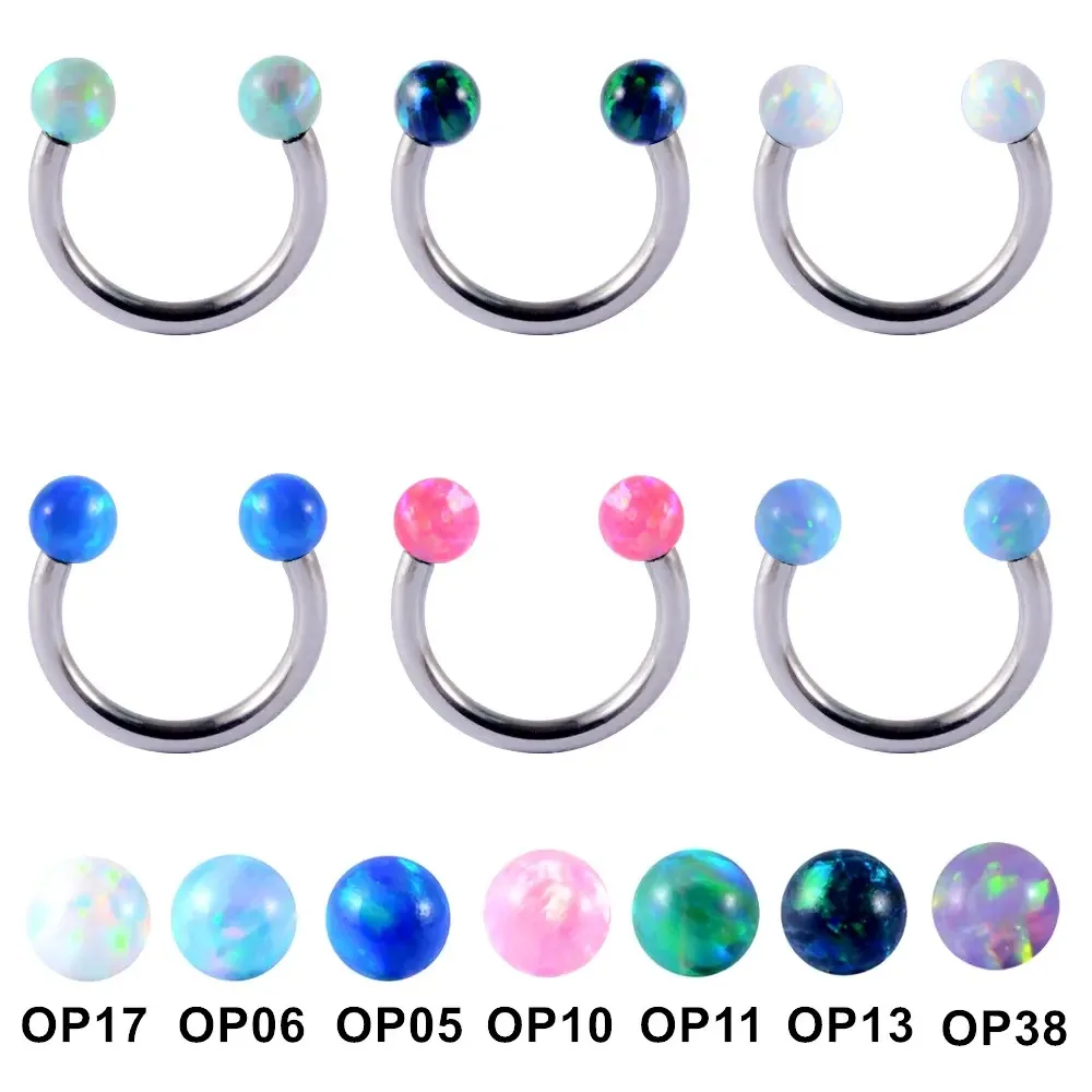 2X 3mm Opal Steel Horseshoe Nose Stud Septum Internally Threaded 6mm - 14mm Ring Bar Ear Tragus Lip Piercing 16g
2X 3mm Opal Steel Horseshoe Nose Stud Septum Internally Threaded 6mm - 14mm Ring Bar Ear Tragus Lip Piercing 16g