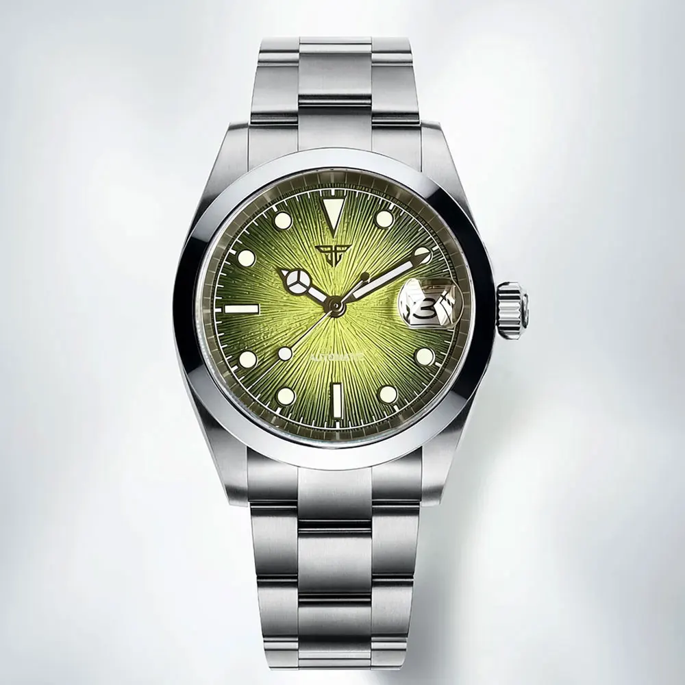 36mm Miyota 8215 automatic watches Classic Gradient Texture Dial Polished Bezel Sapphire Glass 20ATM Steel Bracelet men's watch
36mm Miyota 8215 automatic watches Classic Gradient Texture Dial Polished Bezel Sapphire Glass 20ATM Steel Bracelet men's watch