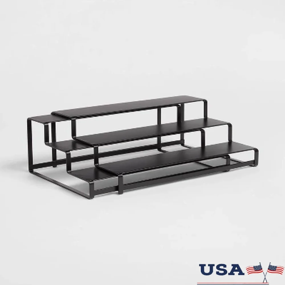 Expandable 3-Tier Metal Spice Rack Kitchen Organizer Powder Coated Black Iron Storage Solution Jars and Condiments 
Expandable 3-Tier Metal Spice Rack Kitchen Organizer Powder Coated Black Iron Storage Solution Jars and Condiments