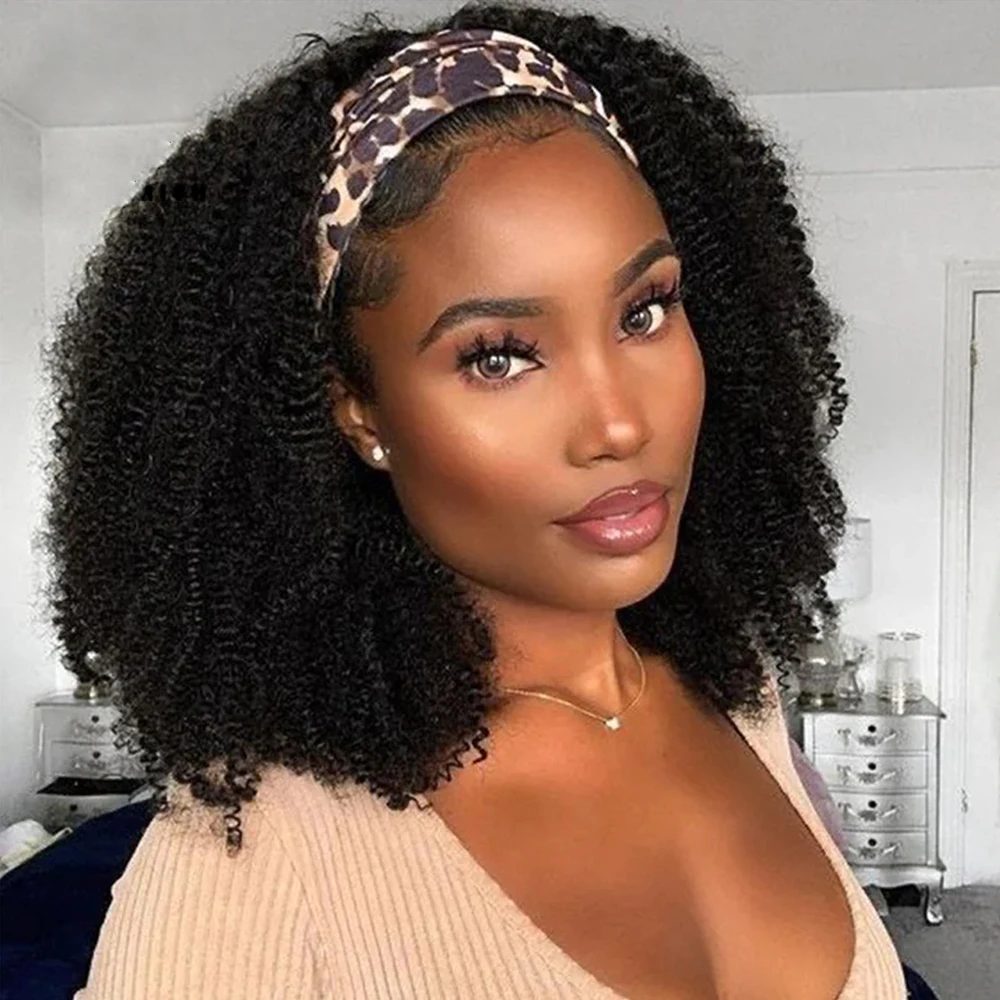 Afro Kinky Curly Headbaind Wigs for Women Cheap Human Hair Wigs 180% Density Head Band Half Wigs Brazilian Remy Hair
Afro Kinky Curly Headbaind Wigs for Women Cheap Human Hair Wigs 180% Density Head Band Half Wigs Brazilian Remy Hair