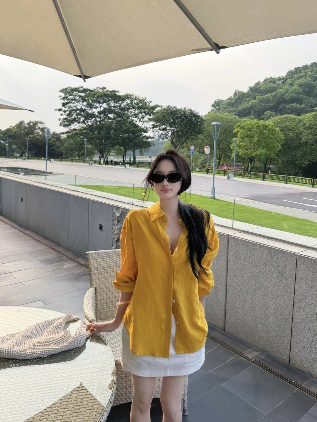 Lemon Yellow Linen Long Sleeve Collar Women's Sunscreen Shirt Summer Vacation Style Set White Bloom Short Skirt Two-Piec...
Lemon Yellow Linen Long Sleeve Collar Women's Sunscreen Shirt Summer Vacation Style Set White Bloom Short Skirt Two-Piec...