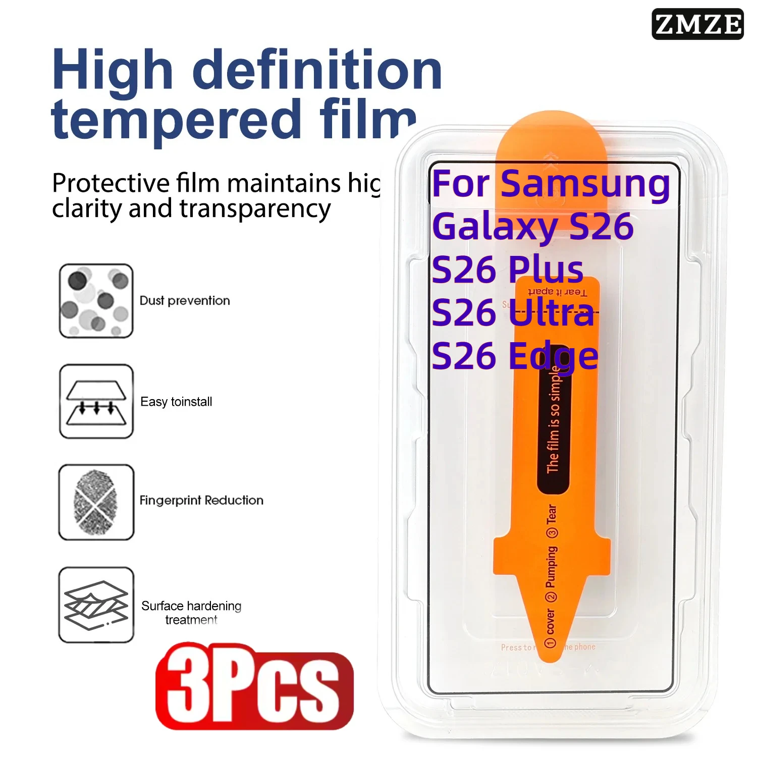 3PCS Easy Install Tempered Glass Protective Films for Samsung Galaxy S26 S26Plus S26Ultra S26 Edge Full Cover Screen Protectors
3PCS Easy Install Tempered Glass Protective Films for Samsung Galaxy S26 S26Plus S26Ultra S26 Edge Full Cover Screen Protectors