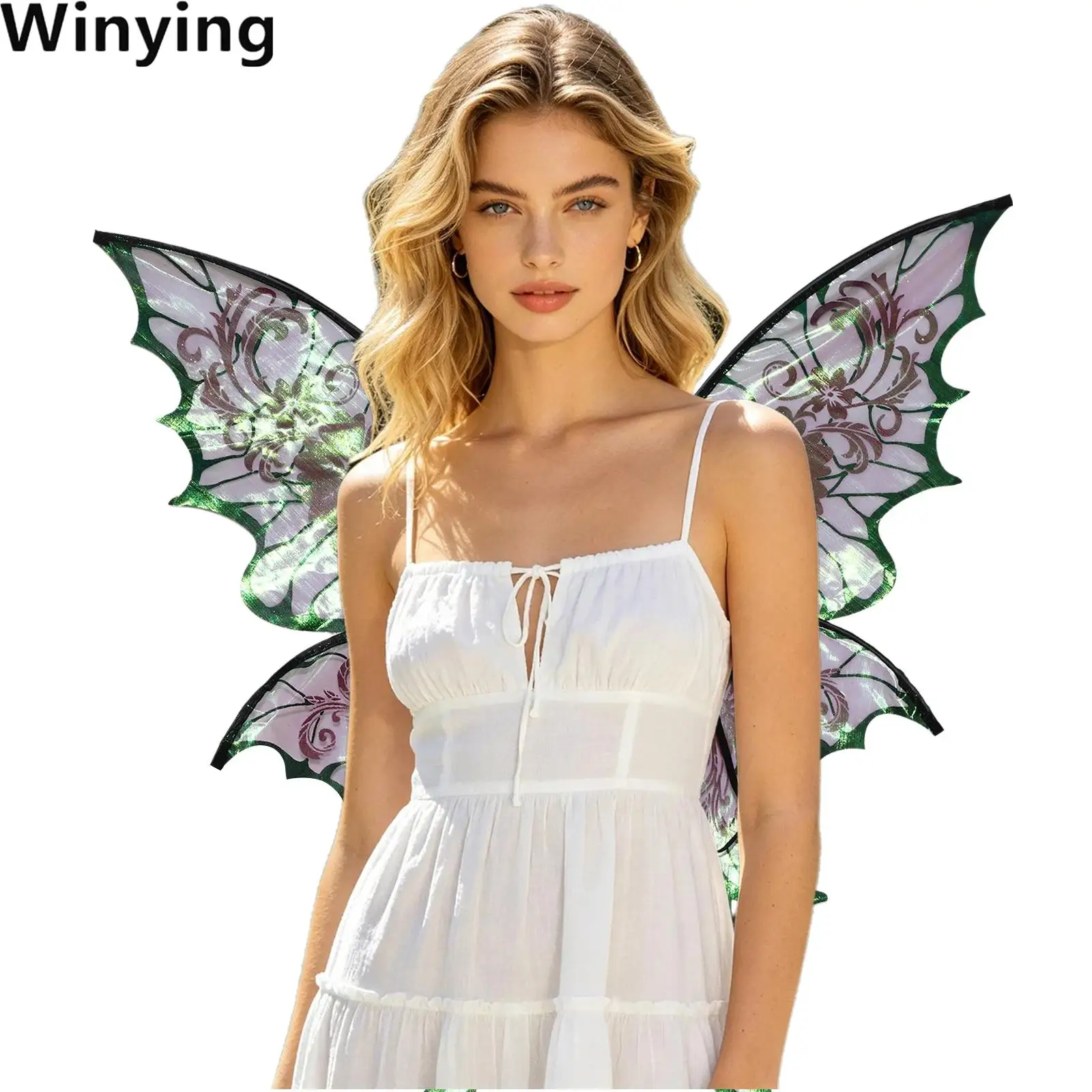 Shimmery Floral Print Butterfly Fairy Wings Wit Elastic Straps for Adult Halloween Cosplay Theme Party Stage Performance
Shimmery Floral Print Butterfly Fairy Wings Wit Elastic Straps for Adult Halloween Cosplay Theme Party Stage Performance