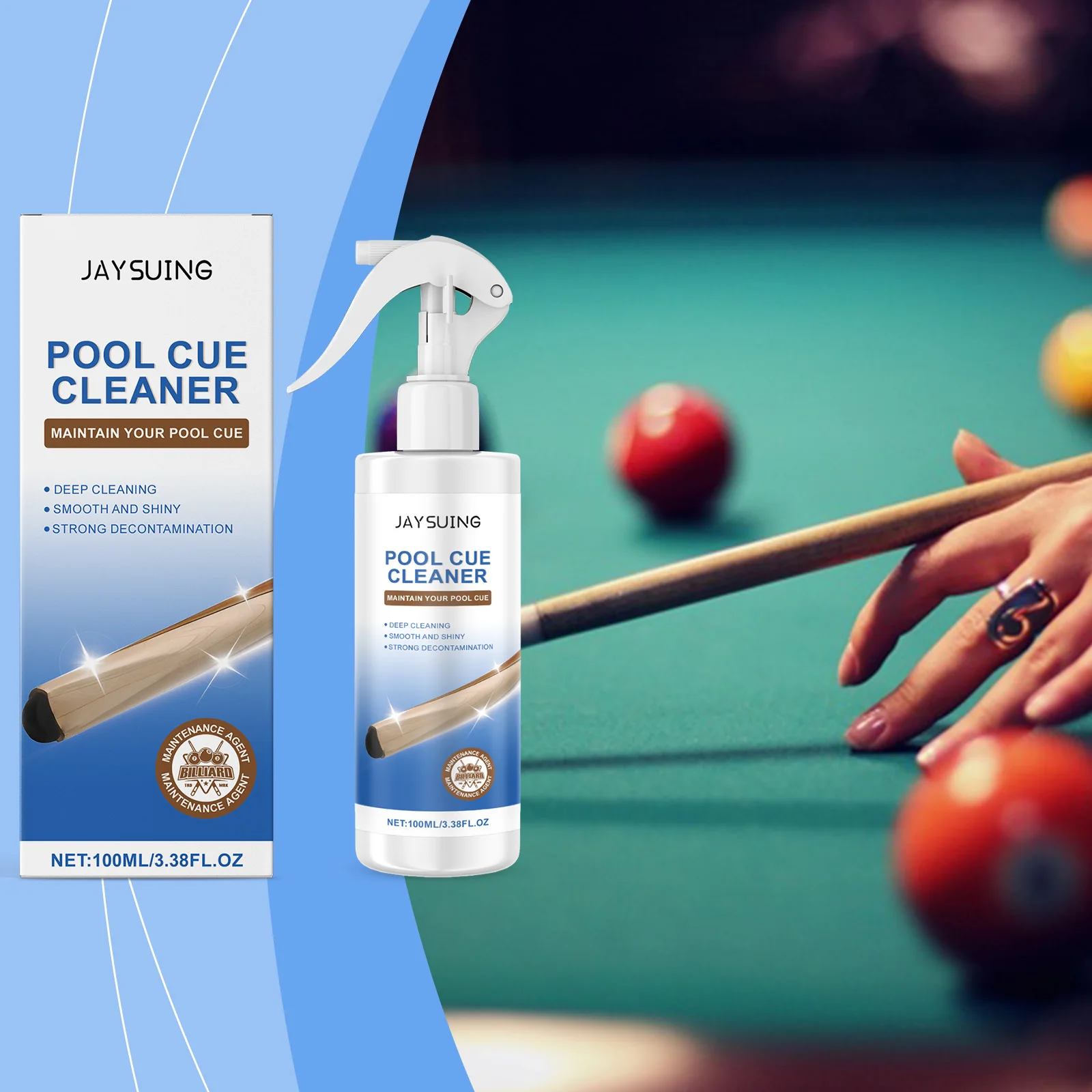 Billiard Ball & Table Cleaner Polish - Removes Stains, Restores Shine for Pool Cue, Table Felt, Deep Clean & Protect
Billiard Ball & Table Cleaner Polish - Removes Stains, Restores Shine for Pool Cue, Table Felt, Deep Clean & Protect