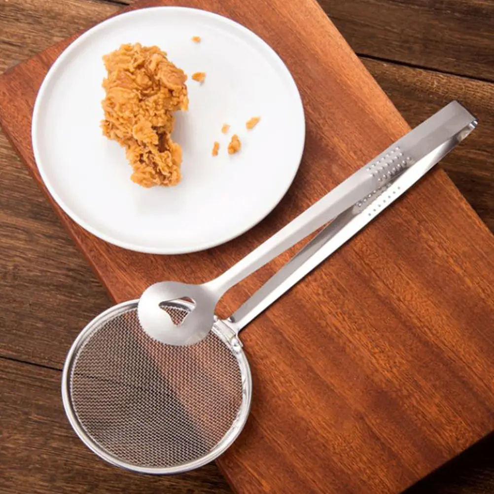 2Pcs Food Clip Stainless Steel Filter Spoon Oil Strainer Cooking Frying Colander Clamp Kitchen Filter Spoon with Clip
2Pcs Food Clip Stainless Steel Filter Spoon Oil Strainer Cooking Frying Colander Clamp Kitchen Filter Spoon with Clip