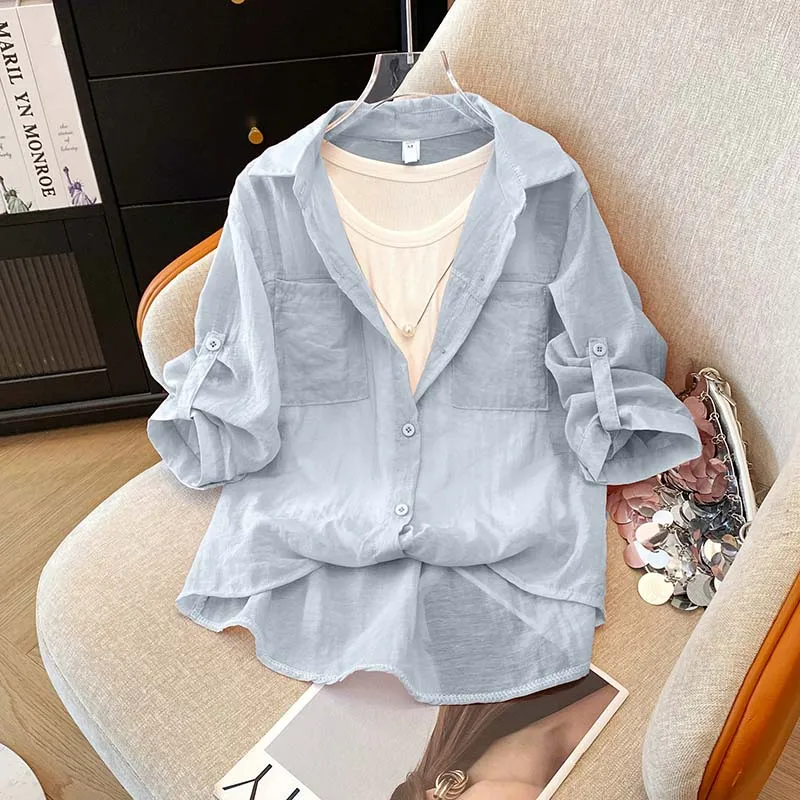 Korean Fake Two-piece Vest Thin Shirt Blouse 2026 Spring Summer New Loose Slimming Short Shirt
Korean Fake Two-piece Vest Thin Shirt Blouse 2026 Spring Summer New Loose Slimming Short Shirt