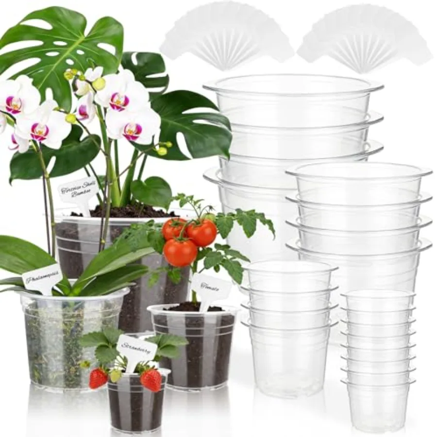 20 Pcs Clear Nursery Pots 4/6/7/10 Inch Plastic Plant Pots with Drainage Holes for Seed Starting Planters Transparent Reusable
20 Pcs Clear Nursery Pots 4/6/7/10 Inch Plastic Plant Pots with Drainage Holes for Seed Starting Planters Transparent Reusable