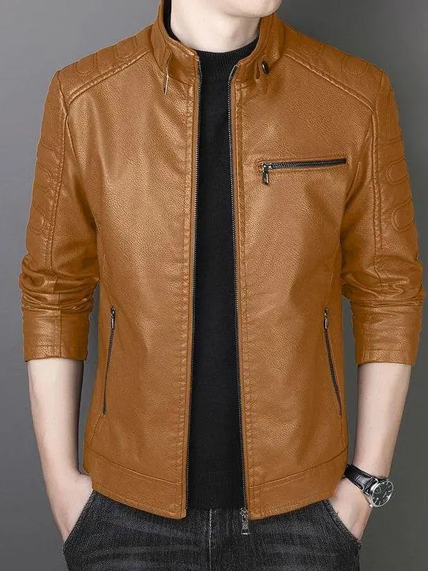 Мужское облегающее байкерское кожаное пальто с воротником-стойкой на подкладке Fce, теплые сли для молодых взрослых, повседневное модное городское пальто
Мужское облегающее байкерское кожаное пальто с воротником-стойкой на подкладке Fce, теплые сли для молодых взрослых, повседневное модное городское пальто