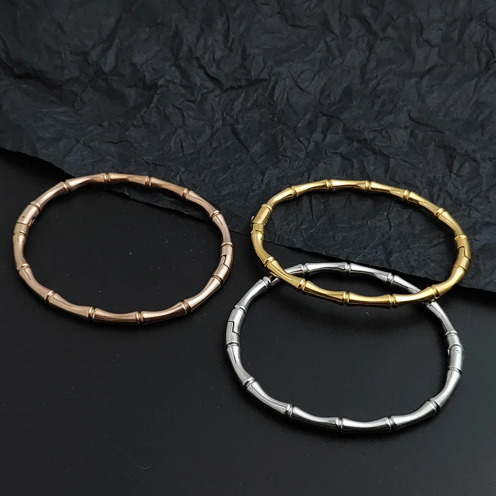 Bamboo Beads Punk Gold Plated Bangle for Women Men Trendy Stainless Steel Metal Bracelets Geometric Round Bead Jewelry Accessory
Bamboo Beads Punk Gold Plated Bangle for Women Men Trendy Stainless Steel Metal Bracelets Geometric Round Bead Jewelry Accessory