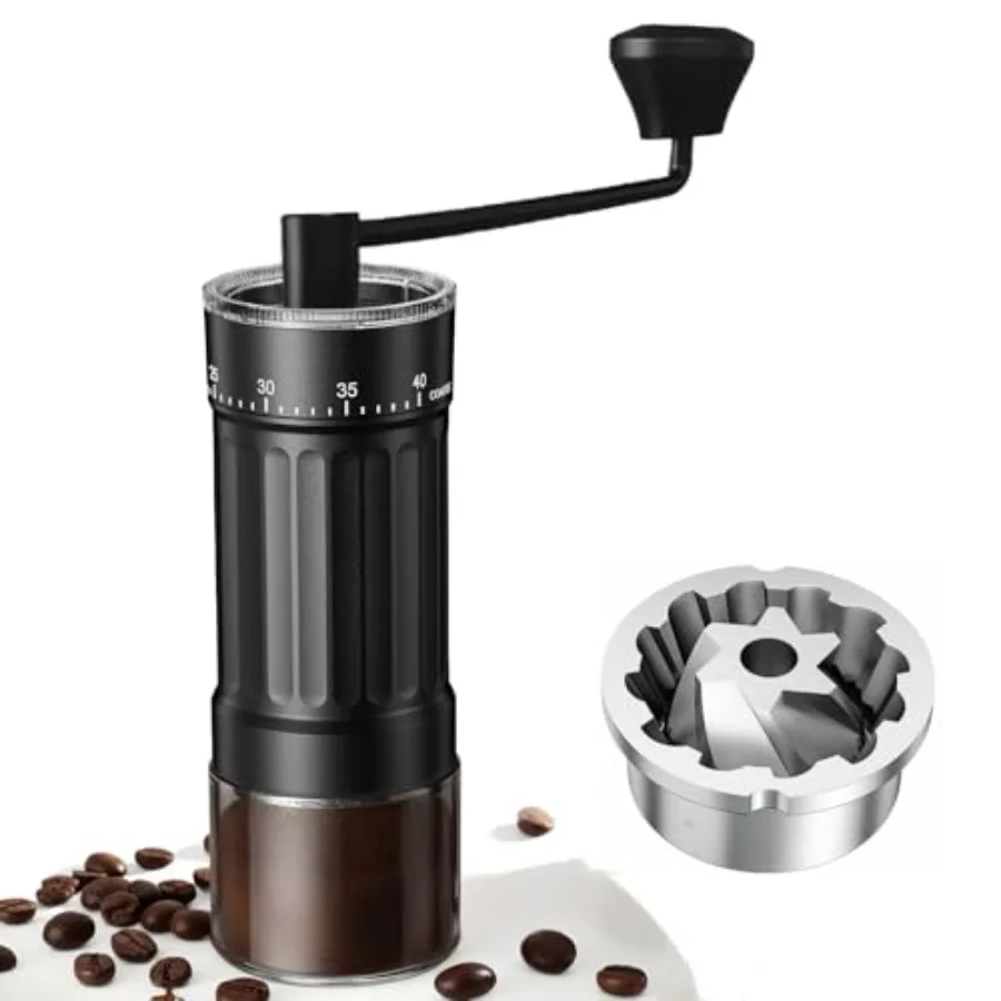 Mini Manual Coffee Grinder with CNC Stainless Steel Conical Burr and 40 Adjustable Settings Portable Hand Coffee Bean Mill with
Mini Manual Coffee Grinder with CNC Stainless Steel Conical Burr and 40 Adjustable Settings Portable Hand Coffee Bean Mill with