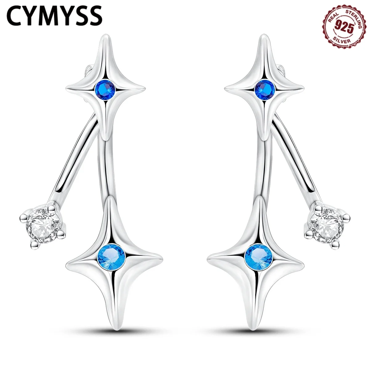 CYMYSS 925 Silver Earnail Ring Crystal Earrings For Women Simple Front And Rear Meteor Earrings Mysterious Starry Sky Jewelry
CYMYSS 925 Silver Earnail Ring Crystal Earrings For Women Simple Front And Rear Meteor Earrings Mysterious Starry Sky Jewelry