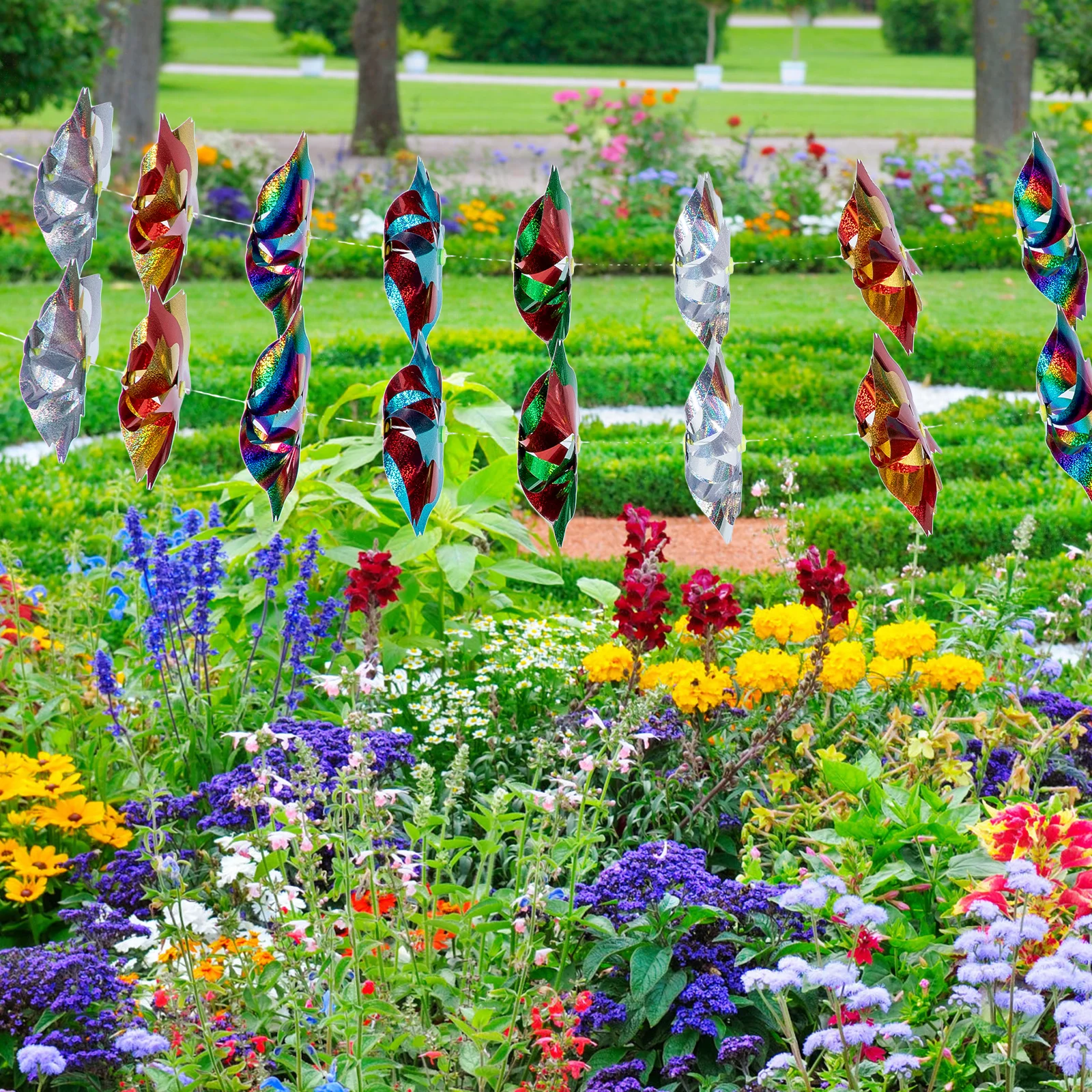Bird Repellent Windmill String Reflective Pinwheels Deterrent Scare Devices Garden Yard Accessory Optical Reflection
Bird Repellent Windmill String Reflective Pinwheels Deterrent Scare Devices Garden Yard Accessory Optical Reflection