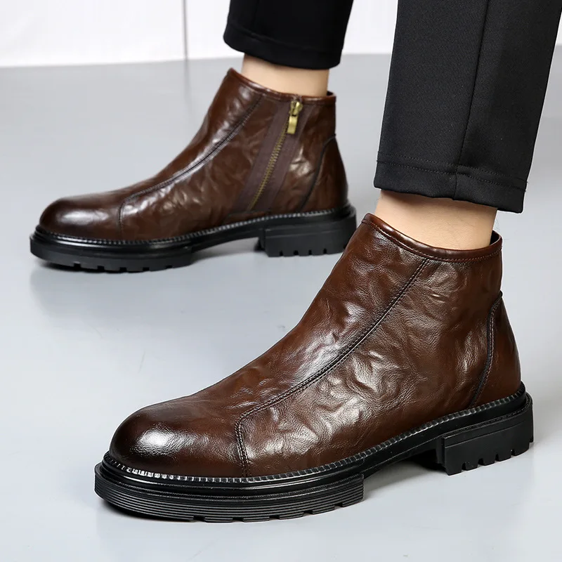 Men's Suede Retro Chelsea Boots Big Toe Workwear Boots British Thick Soled Motorcycle Boots
Men's Suede Retro Chelsea Boots Big Toe Workwear Boots British Thick Soled Motorcycle Boots