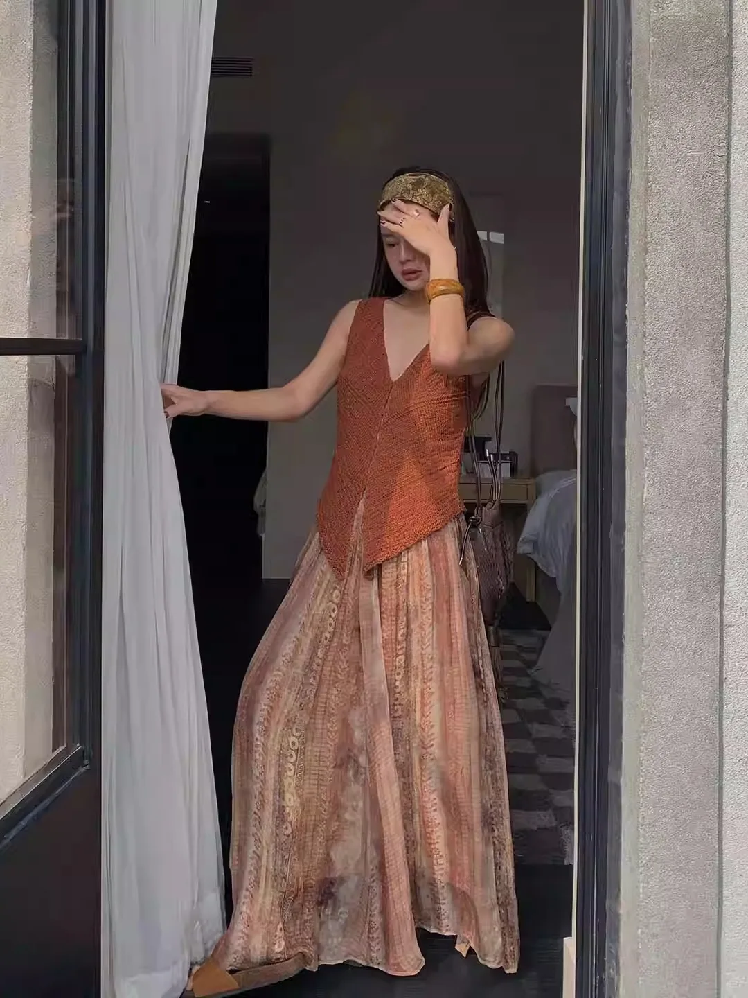 Spring 2026 New Open Vintage Print Elastic Waist Long Skirt Women's Maxi Skirt Flared Skirt Ladies' Premium Half-length Skirt
Spring 2026 New Open Vintage Print Elastic Waist Long Skirt Women's Maxi Skirt Flared Skirt Ladies' Premium Half-length Skirt