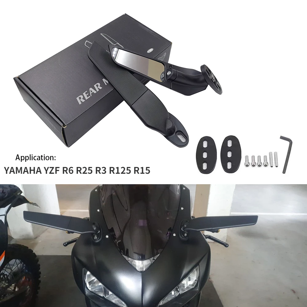 Мотоциклетные боковые зеркала для YAMAHA YZF R6 R25 R3 R125 R15, регулируемое вращающееся зеркало заднего вида, зеркало заднего вида
Мотоциклетные боковые зеркала для YAMAHA YZF R6 R25 R3 R125 R15, регулируемое вращающееся зеркало заднего вида, зеркало заднего вида