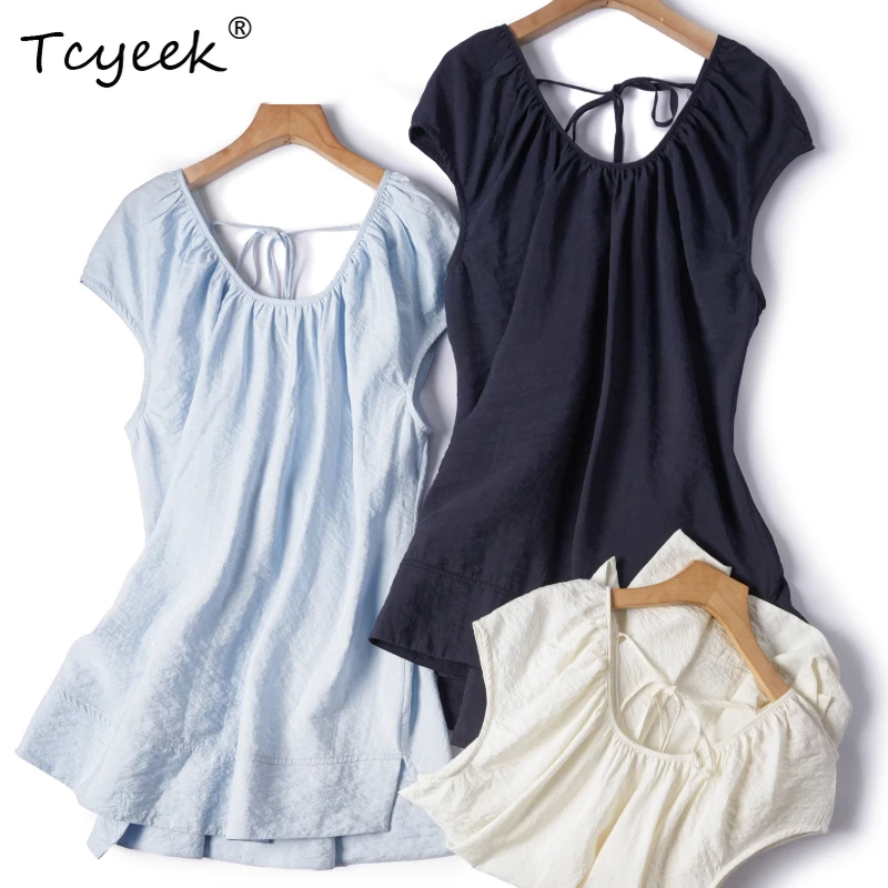 Tcyeek 76% Mulberry Silk 24% Nylon Summer Tank Top Round Neck Solid Color Straight Tube Women T-shirts Футболки Женскиe 반팔 반팔
Tcyeek 76% Mulberry Silk 24% Nylon Summer Tank Top Round Neck Solid Color Straight Tube Women T-shirts Футболки Женскиe 반팔 반팔