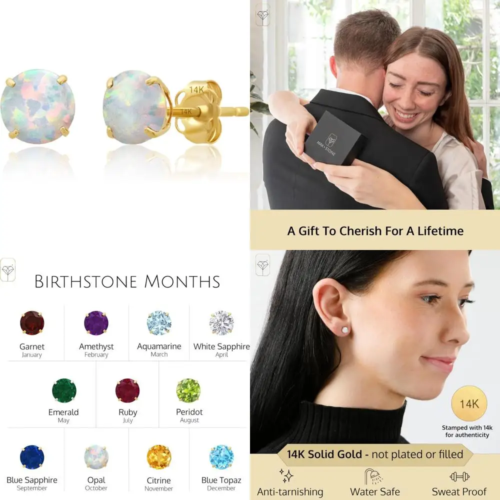 Серьги-гвоздики из 14-каратного золота диаметром 6 мм с круглыми драгоценными камнями - гипоаллергенные серьги-гвоздики с камнями пасьянса с золотой задней частью - легкие серьги для
Серьги-гвоздики из 14-каратного золота диаметром 6 мм с круглыми драгоценными камнями - гипоаллергенные серьги-гвоздики с камнями пасьянса с золотой задней частью - легкие серьги для