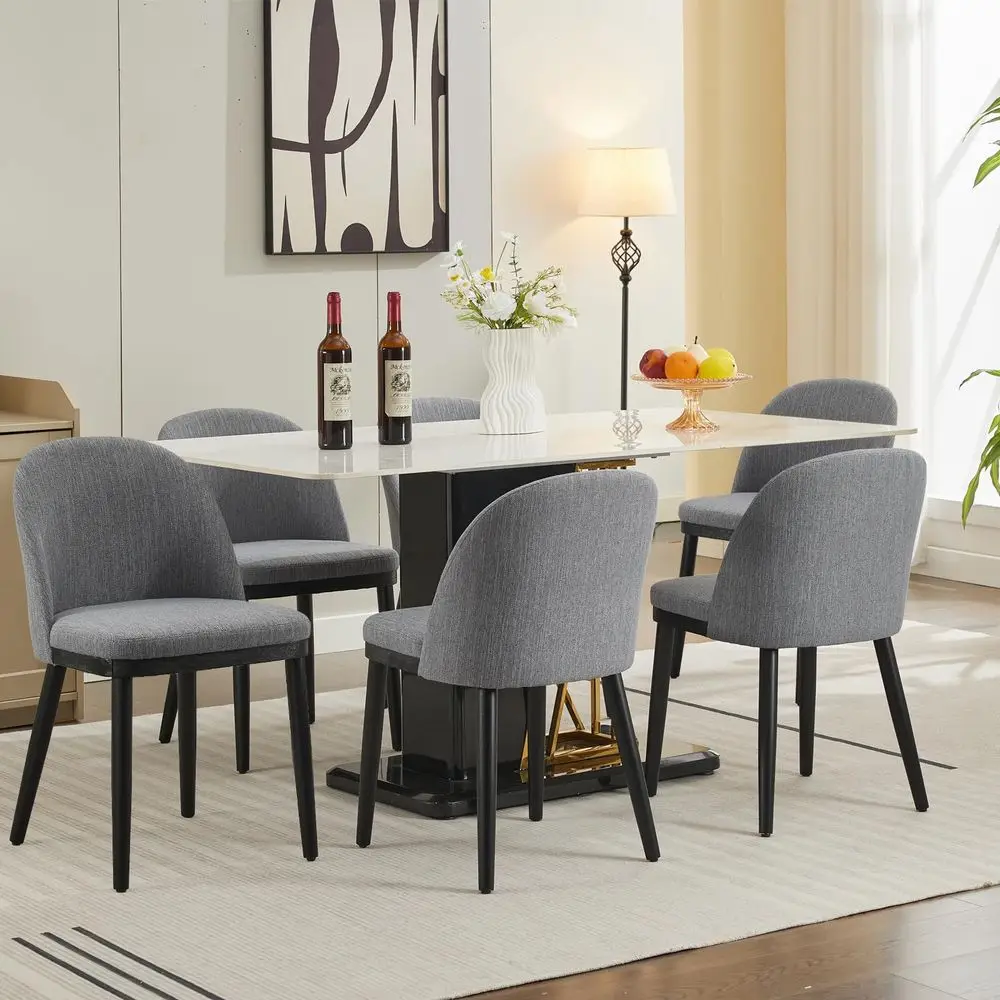 Dining Chairs Set of 6,Modern Fabric Kitchen Side Chairs with Thick Cushions and Wood Legs,Comfy Dining Room Chairs with Curved
Dining Chairs Set of 6,Modern Fabric Kitchen Side Chairs with Thick Cushions and Wood Legs,Comfy Dining Room Chairs with Curved