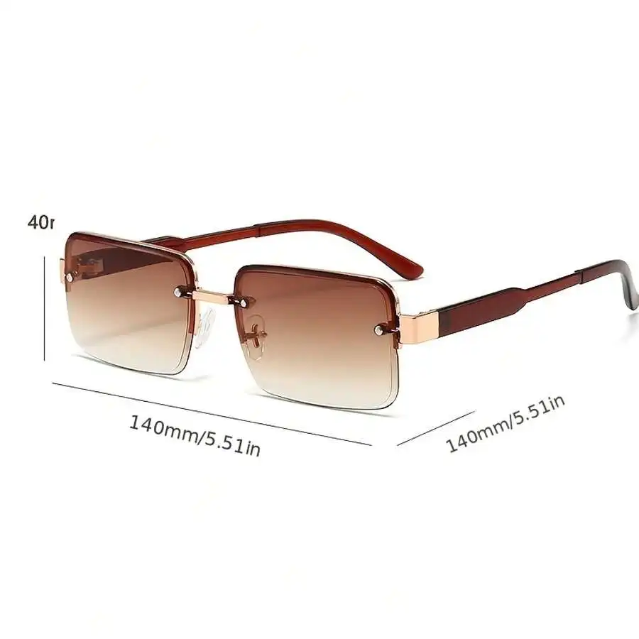 Stylish Brown Half-Frame Rectangular Sunglasses For Women Casual Summer Music Festival Wear
Stylish Brown Half-Frame Rectangular Sunglasses For Women Casual Summer Music Festival Wear