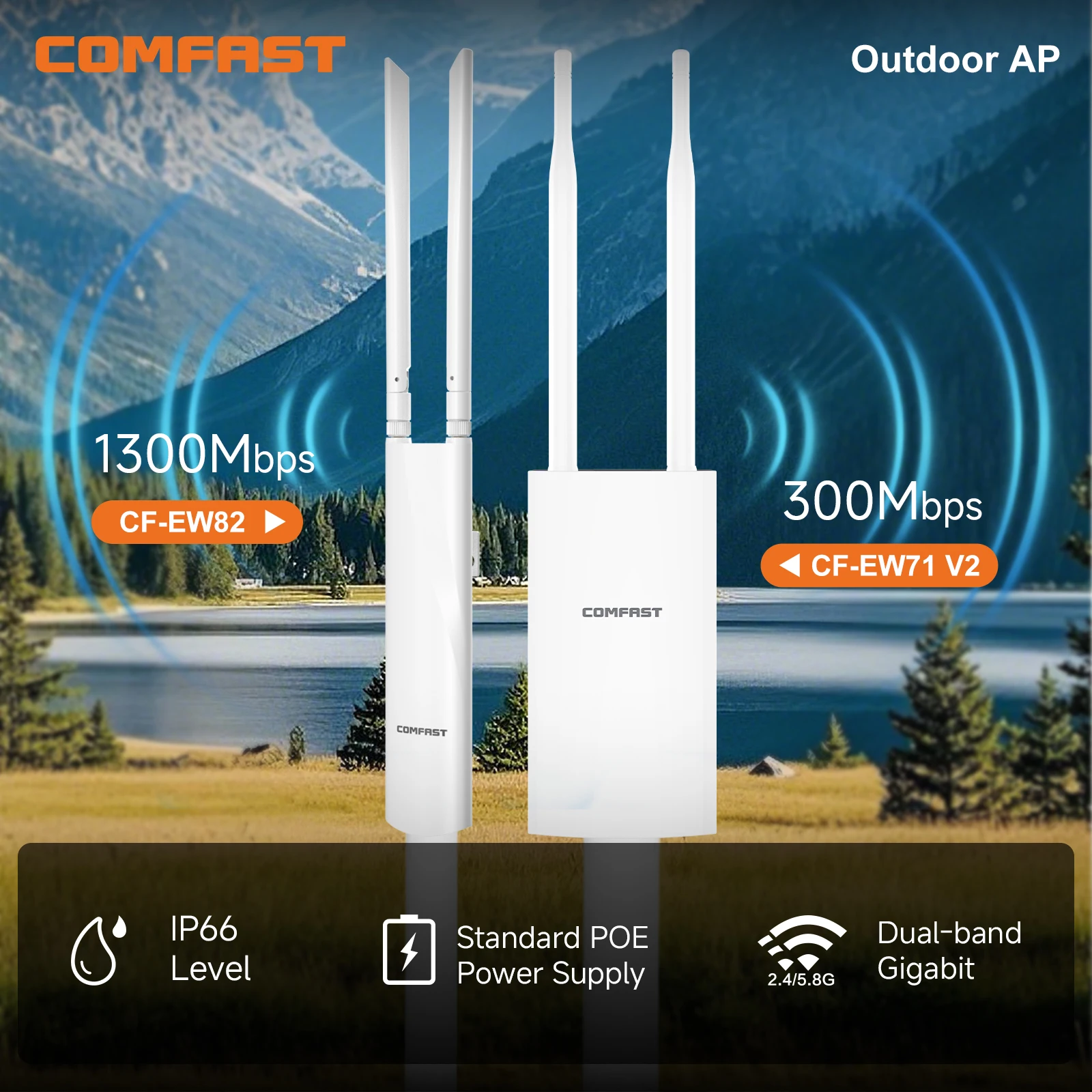 COMFAST AC1300 Outdoor AP access point Router 2.4/5.8G Dual Dand signal Extender Amplifie wireless WiFi Repeater
COMFAST AC1300 Outdoor AP access point Router 2.4/5.8G Dual Dand signal Extender Amplifie wireless WiFi Repeater