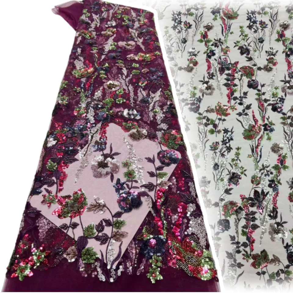 5 Yards Nigerian Beaded Lace Fabric New Design African French Sequin Lace Fabric Suitable For Women's Wedding Party Dresses 2203
5 Yards Nigerian Beaded Lace Fabric New Design African French Sequin Lace Fabric Suitable For Women's Wedding Party Dresses 2203