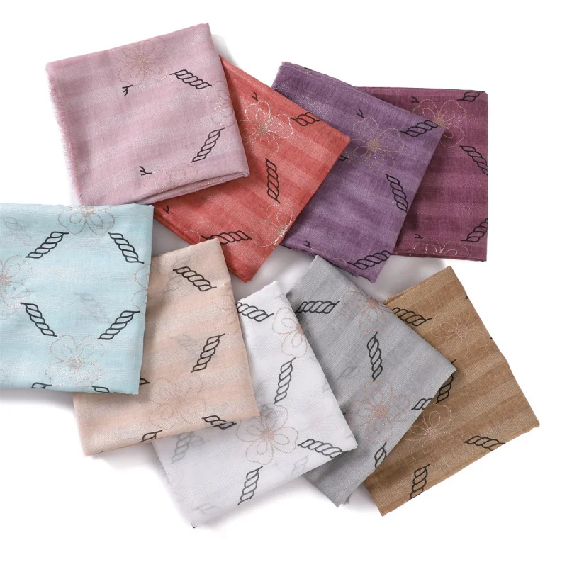 New Style Bronzing Silver Silk Flower Printed Rayon Scarf Striped Cotton and Linen Shawl Headcloth One Piece Dropshipping
New Style Bronzing Silver Silk Flower Printed Rayon Scarf Striped Cotton and Linen Shawl Headcloth One Piece Dropshipping