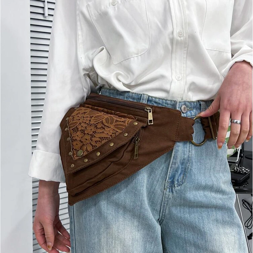 Multifunction Vintage Lace Design Lrregular Apron Fanny Pack Women Fashion Personality Crossbody Bag Street Casual Waist Bag
Multifunction Vintage Lace Design Lrregular Apron Fanny Pack Women Fashion Personality Crossbody Bag Street Casual Waist Bag