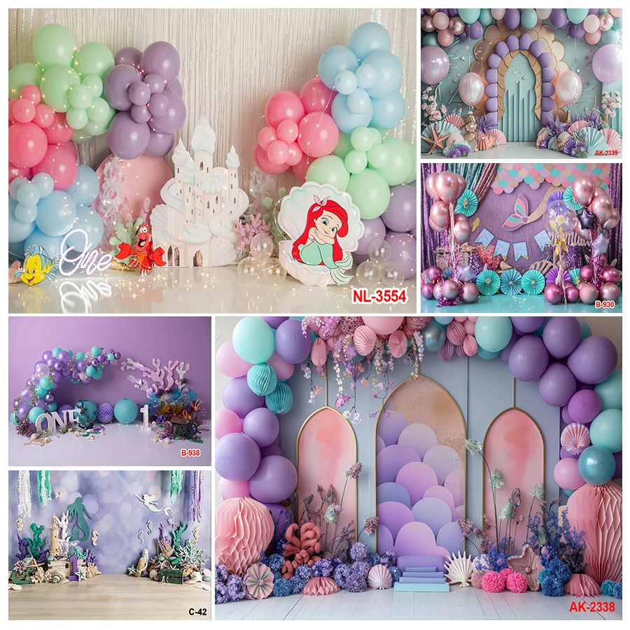 Newborn Baby First Birthday Photography Backdrop Mermaid Tail Balloon Arch Undersea Shell Boy Girl Shower Background Decor Props
Newborn Baby First Birthday Photography Backdrop Mermaid Tail Balloon Arch Undersea Shell Boy Girl Shower Background Decor Props