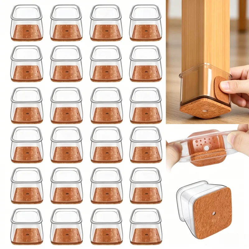 24pcs Square Chair Leg Floor Protectors Silicone Furniture Pads Sliders for Hardwood Floors Leg Caps
24pcs Square Chair Leg Floor Protectors Silicone Furniture Pads Sliders for Hardwood Floors Leg Caps